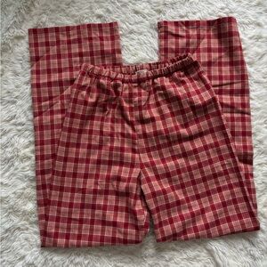 Brandy Melville Red Plaid Flare Pants